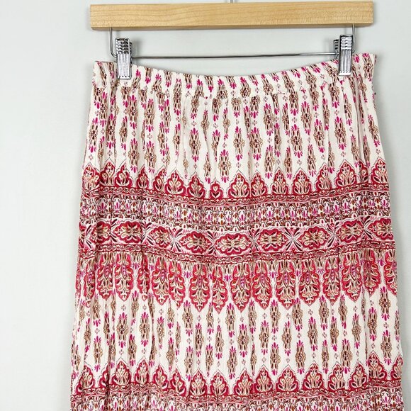 Lifestyle Boho Hippie Patterned Ruffle Maxi Skirt Fall Festival Size Petite Medi - Picture 2 of 5